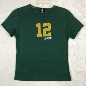 VF Imagewear Tops - Green Bay Packers #12 Aaron Rodgers Green Shirt S VF Imagewear Tops - Green Bay Packers #12 Aaron Rodgers Green Shirt S